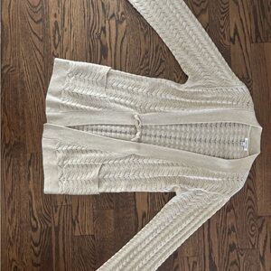 Beige Cable Knit Cardigan Sweater